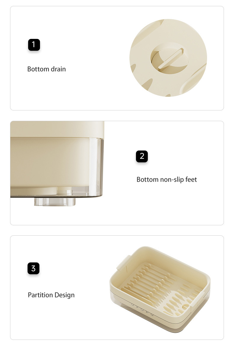 Household multifunctional drainage bowl rack kitchen dishes tableware storage rack with lid dustproof plastic drainage rack large capacity
