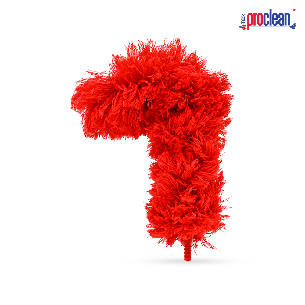 Proclean Telescopic Microfiber Feather Duster LD-1909, Extendable Duster Washable, Flexible Head for Cleaning Fans, Blinds, Cobwebs, Cars Wet or Dry Use. 