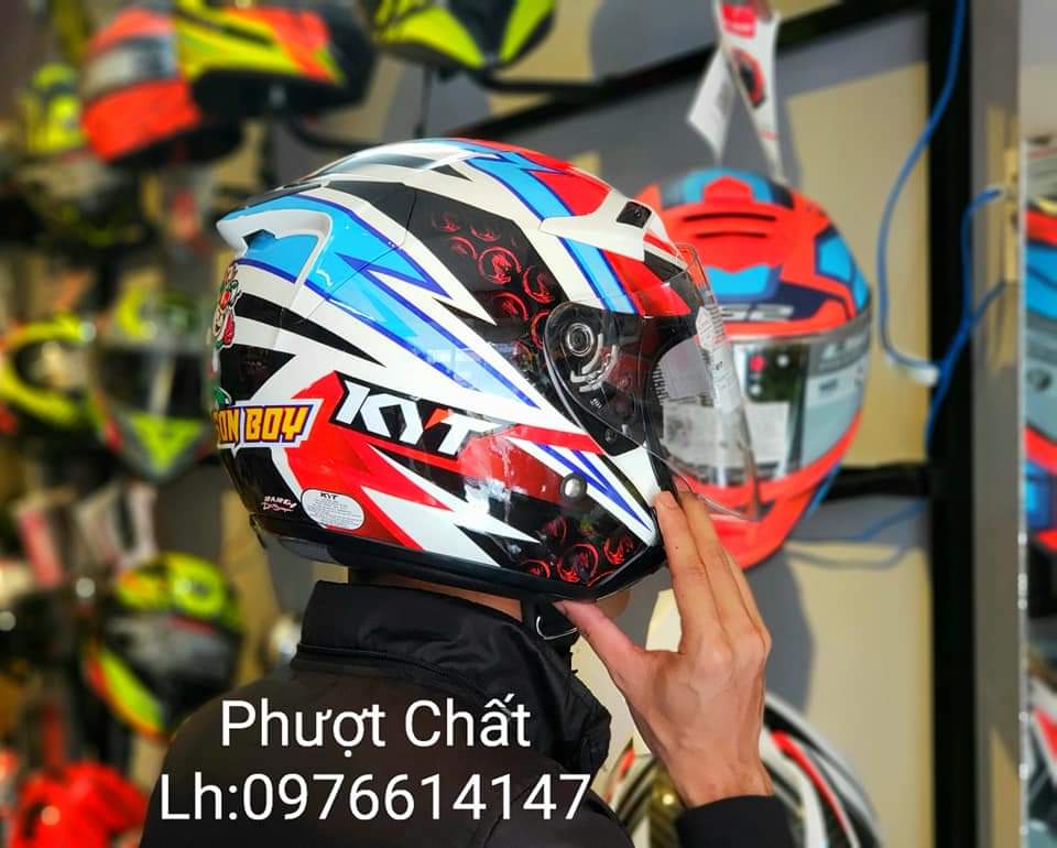 Mũ bảo hiểm 3/4 KYT chính hãng tem Dragon boy
