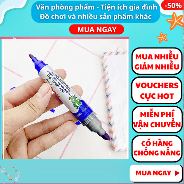 Bút lông không xóa được 2 đầu loại tốt tiện lợi giá rẻ ✔️ Bút lông không xóa được 2 đầu loại tốt giá rẻ ✔️ bút lông không xoá được  ✔️ bút lông dầu đầu to ✔️ bút lông dầu màu xanh ✔️ Nguyễn Thùy Store