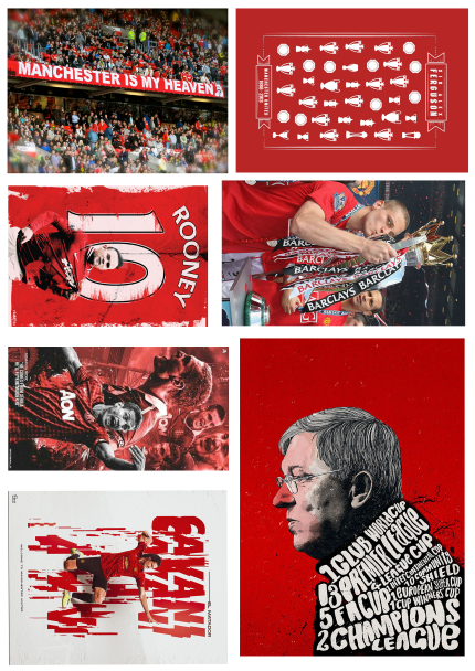 Set 40 hình dán sticker trang trí CLB Manchester United