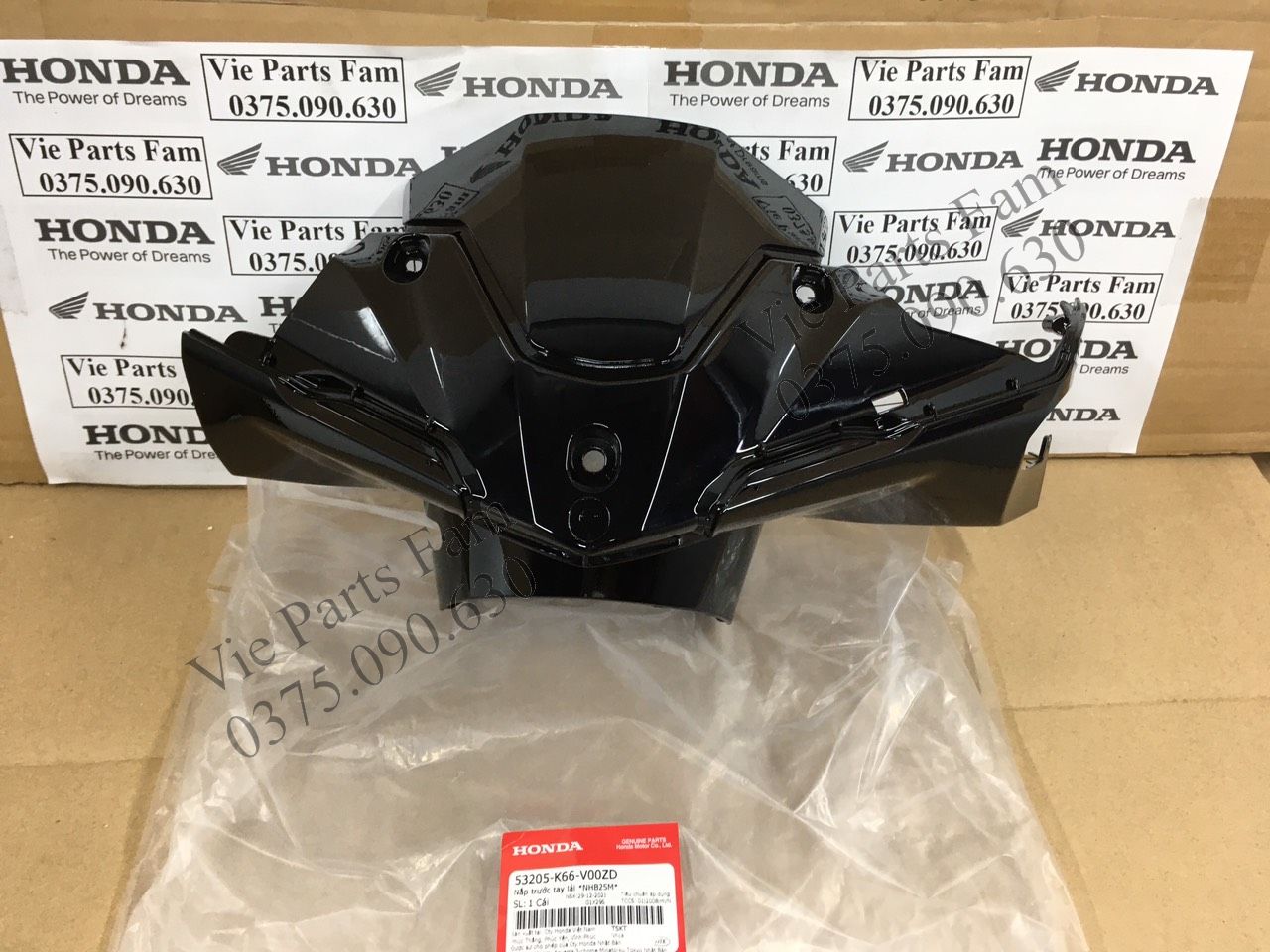 Ốp trước tay lái ab 125/ air blade 125 màu đen bóng, màu xám, hàng din honda mới 100%