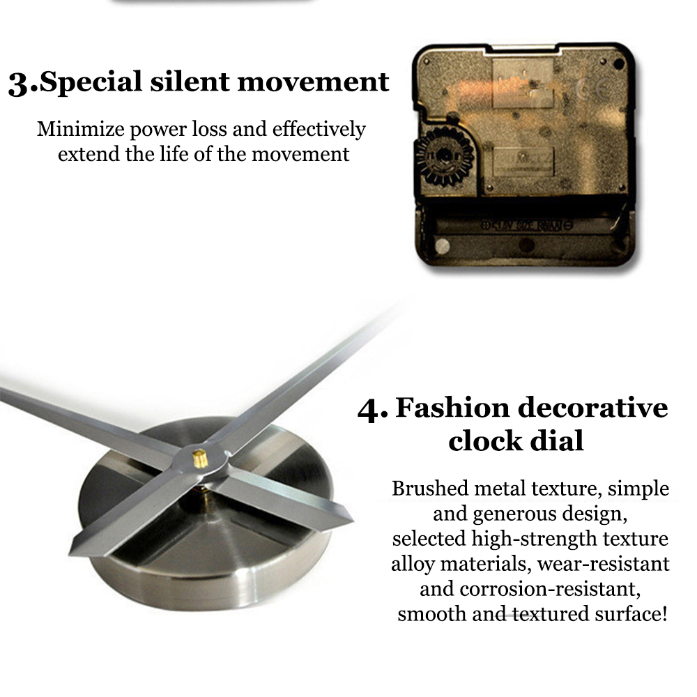 【Global best-seller】3D Wall Clock Silent Movement Kit Wall Clock DIY ...