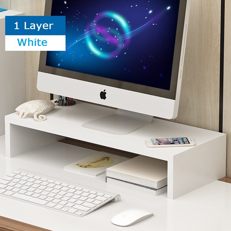 Wooden Monitor Riser Ergonomic Stand / Laptop Stand / Keyboard Storage