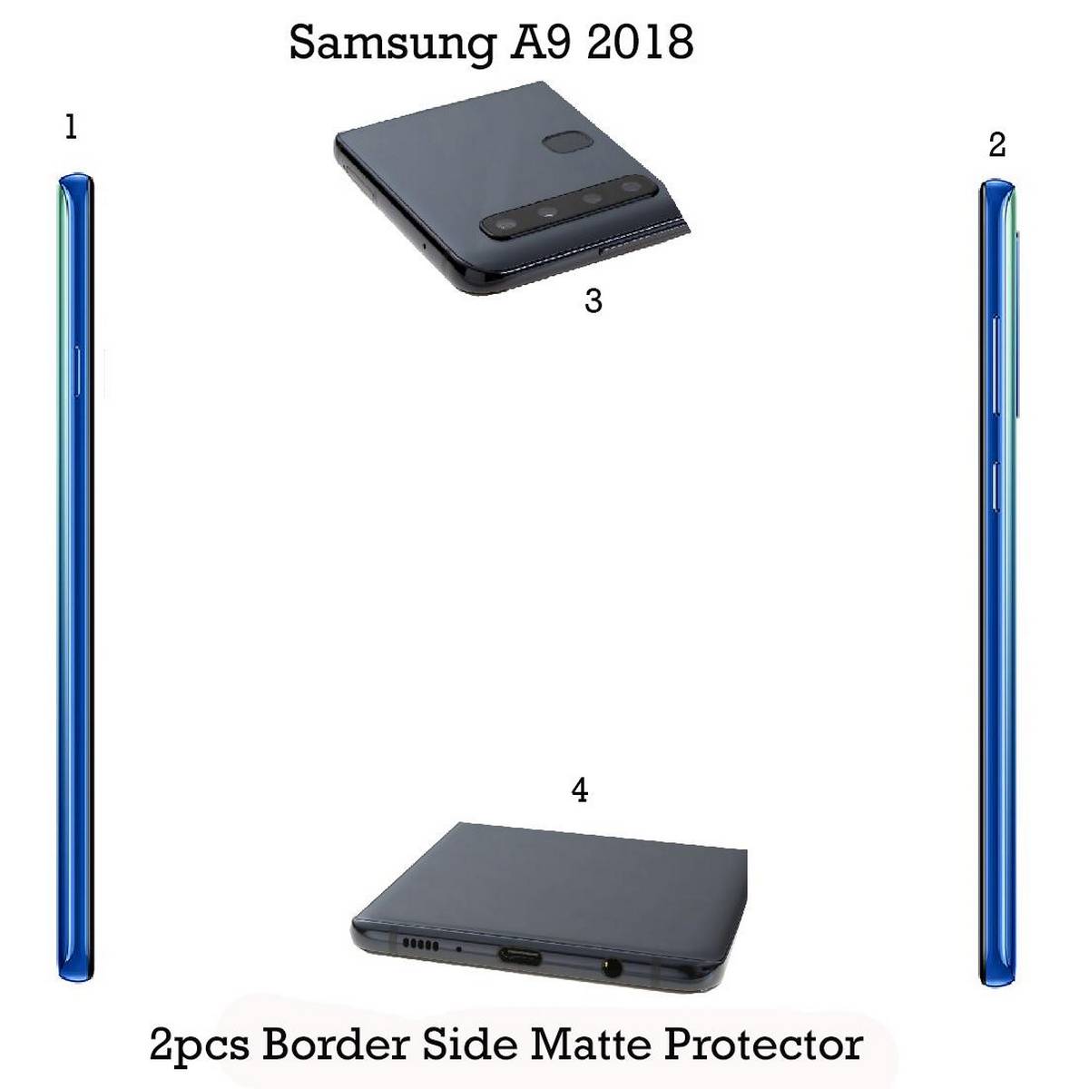 Samsung Galaxy A9 2018 Complete all Sides Border Matte Protector For Samsung Galaxy A9 2018 - 2pcs