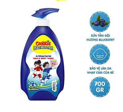 Sữa Tắm Gội cho bé Carrie Junior (700g/chai)