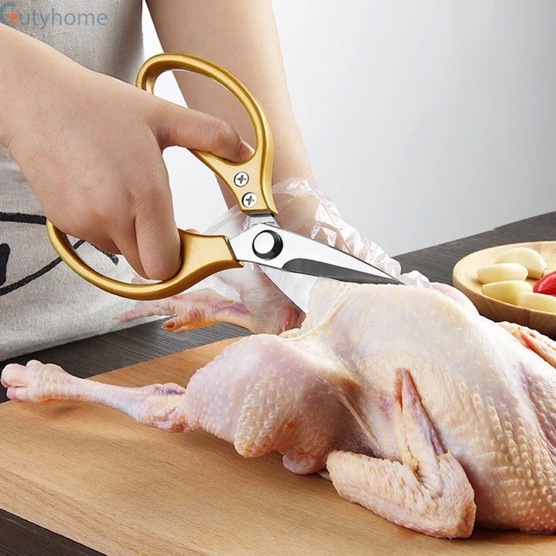 Kéo Cắt Tôn Nhật Bản Đa Năng LOẠI LỚN Cán Vàng Kim Tuyến - Kéo Nhà Bếp Có Đồ Khui Bia, Kéo Cắt Gà,Vịt, Thực Phẩm Siêu Bén - Kéo Cắt Giấy Thủ Công - Kéo Cắt Cành cây cảnh - Kéo Cắt Vải Thợ May - Kivo