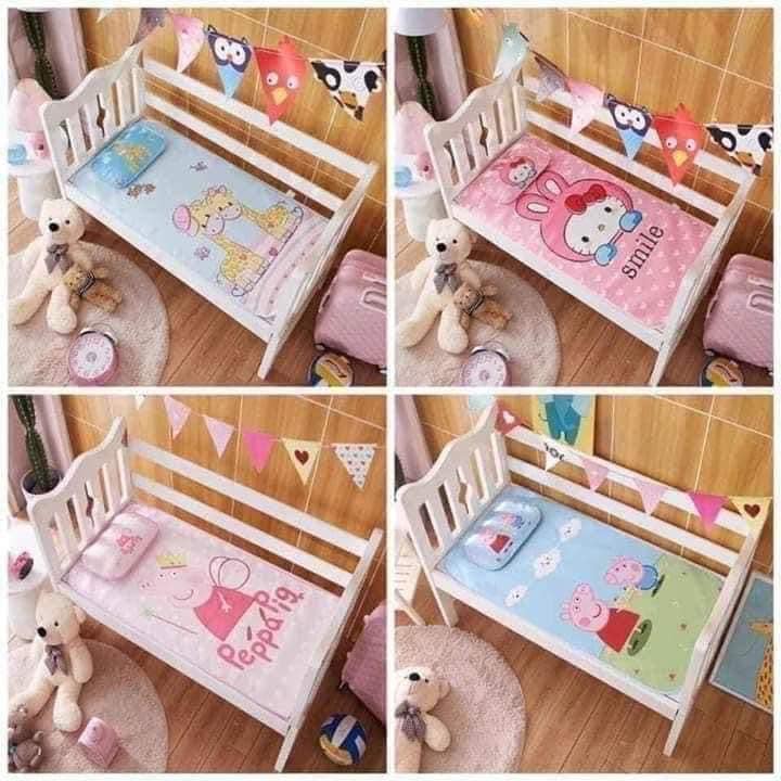 Chiếu lụa điều hòa 3D cao cấp kèm gối cho bé