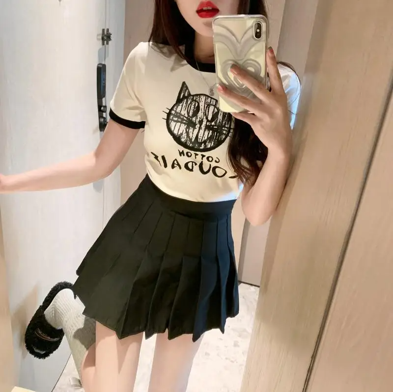 Áo thun nữ croptop form ôm in hình siêu xinh