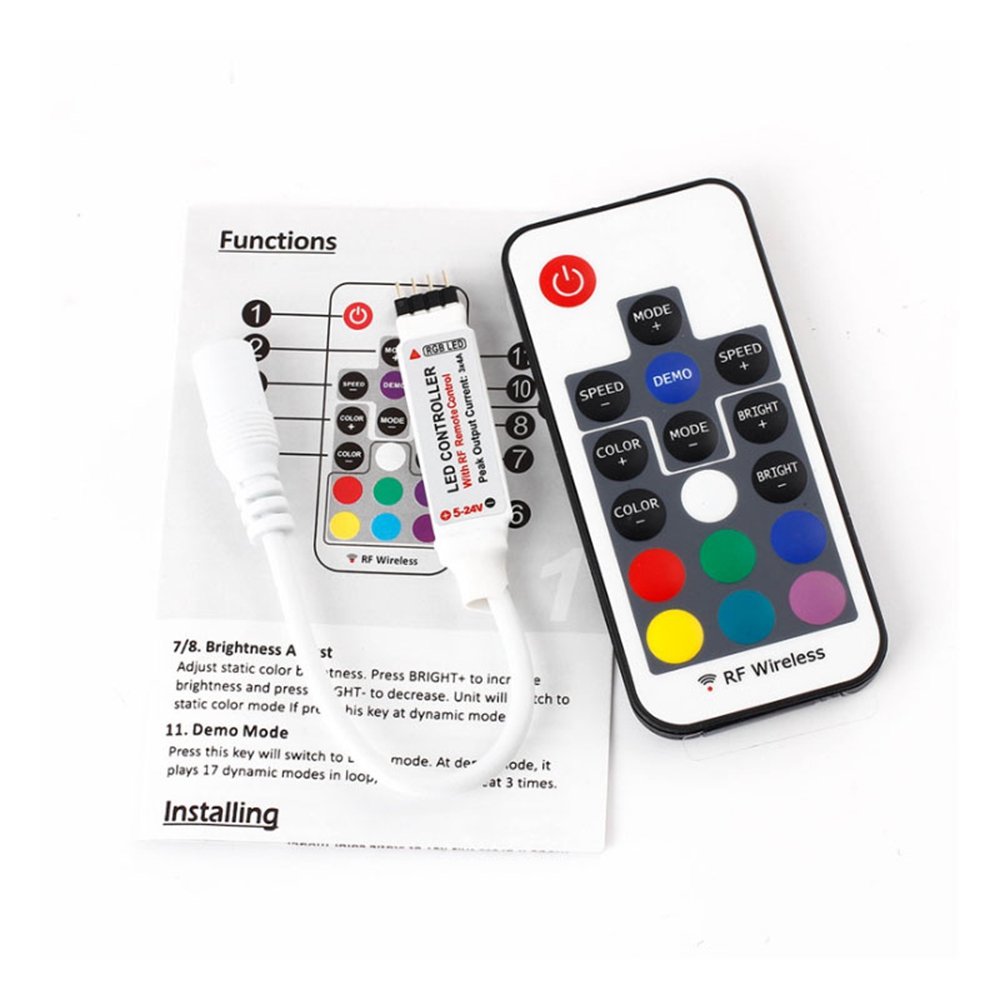Mini%203/9/11/14keys%20Rf%20Wireless%20Remote%20Led%20Dimmer%20Controller%20For%202835%203014%205050%205730%20Single%20Color%20Cct%20Rgb%20Strip%20Dc5-24v%20-%20Image%207