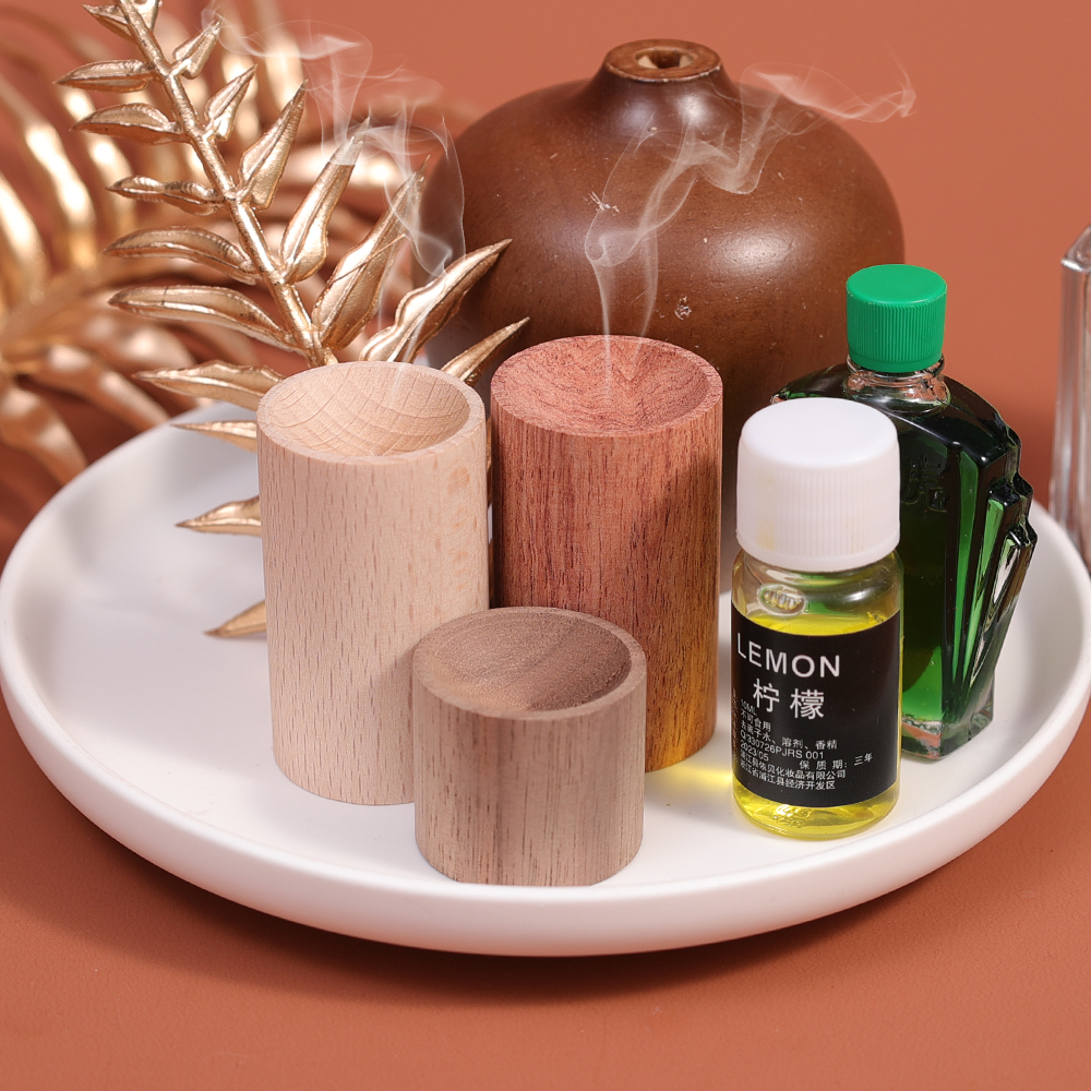 Cylinder Essential Oil Aromatherapy Diffuser Resuable Indoor Expanded Fragrant Wood Refreshing Sleep Aid Wooden Diffuser