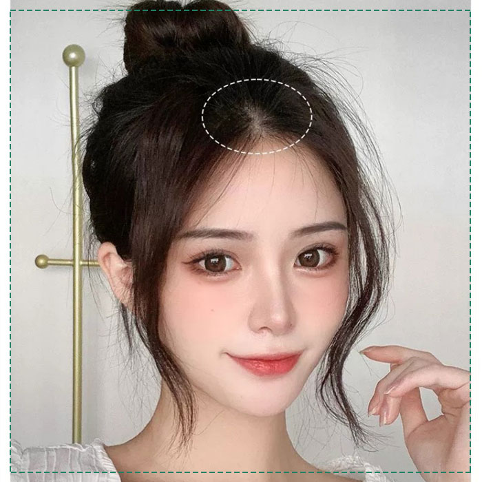 Tóc mái dài phong cách, sợi tơ tự nhiên (1 cặp)