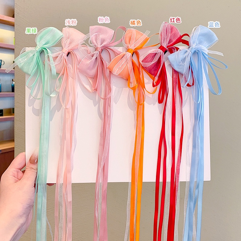 Set 2 Kẹp Tóc Nơ Tua Rua Cho Bé Gái