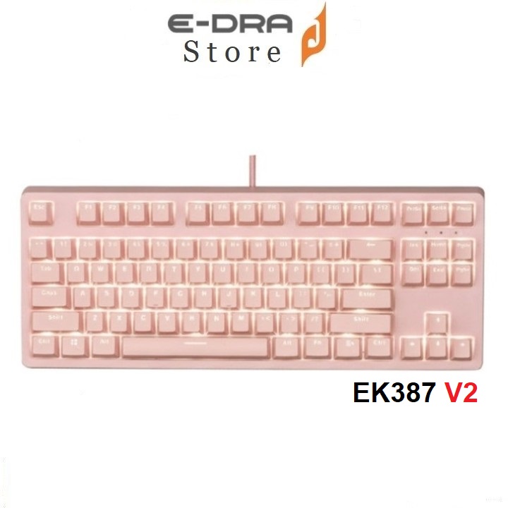 Bàn Phím Cơ E-Dra EK387 Pink Hồng ( Blue , Brown , Red Switch )