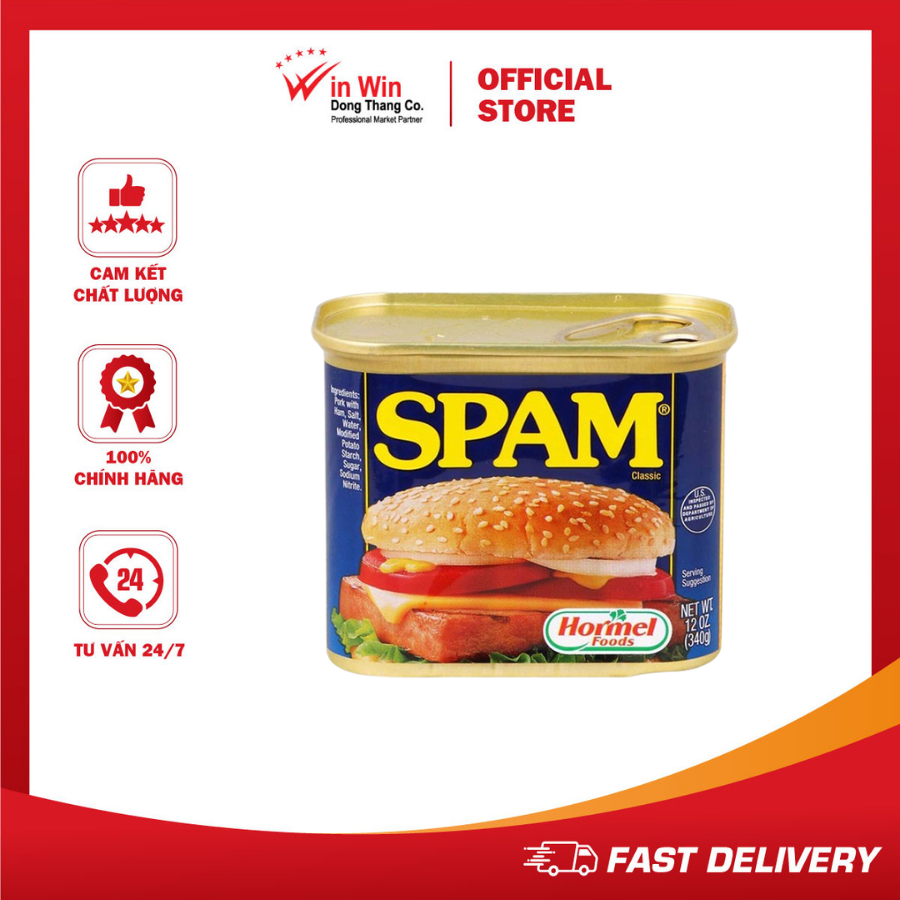 Thịt Heo Hộp SPAM Classic 340g - Nhập Khẩu Mỹ | Hormel SPAM Luncheon Meat 340g