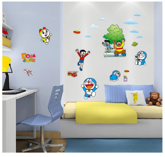 Decal trang trí MÈO XANH và Các bạn