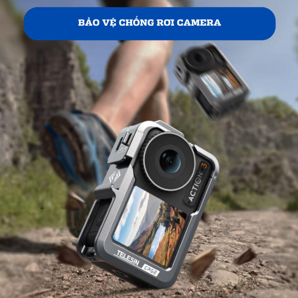 Khung hợp kim nhôm TELESIN bảo vệ Dji OSMO ACTION 3 4 Chuyên Dụng, cứng cáp