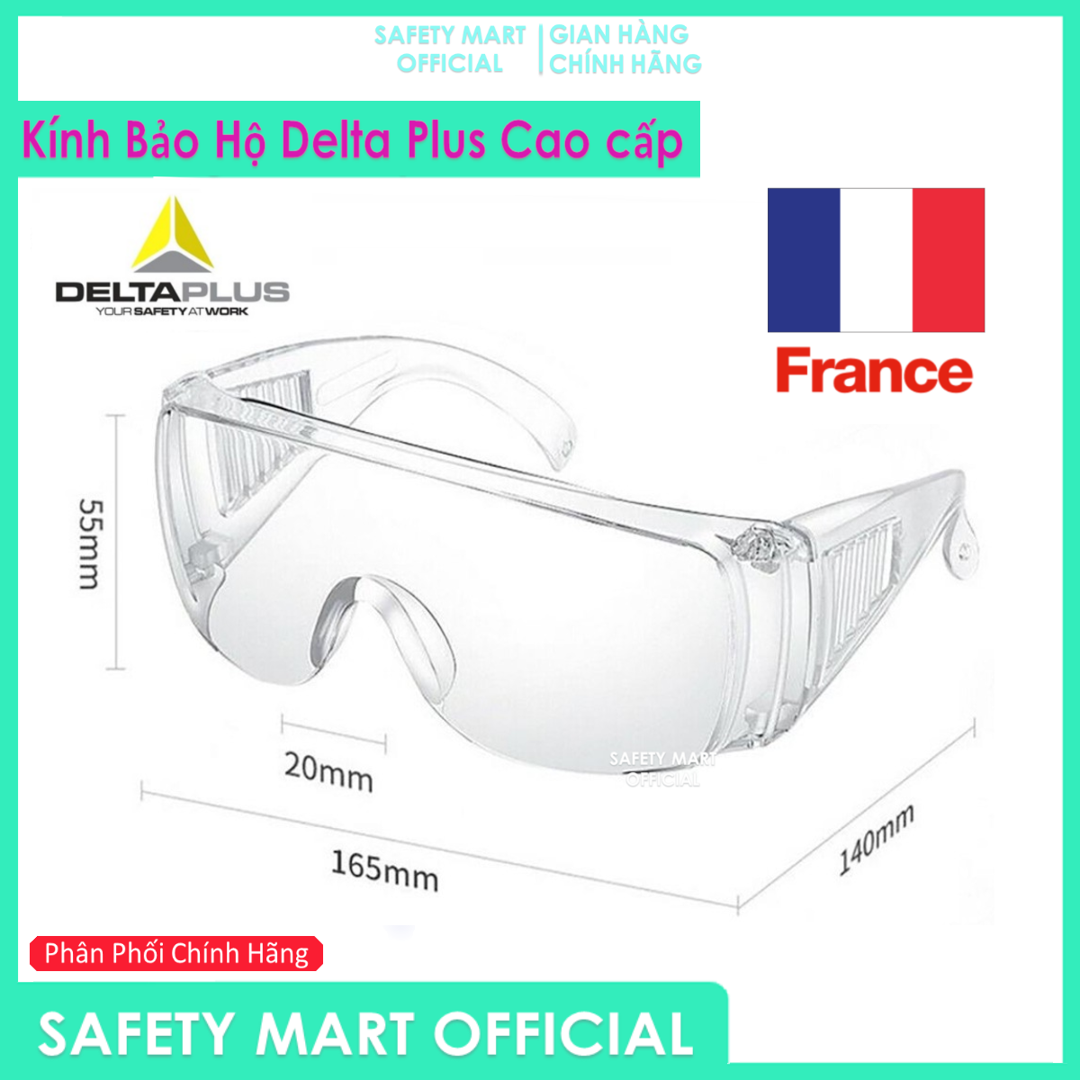 Fashion safety goggles deltaplus Piton2 anti-dust, anti-UV, wearing the same lens, anti đọng mist-genuine safety Mart official