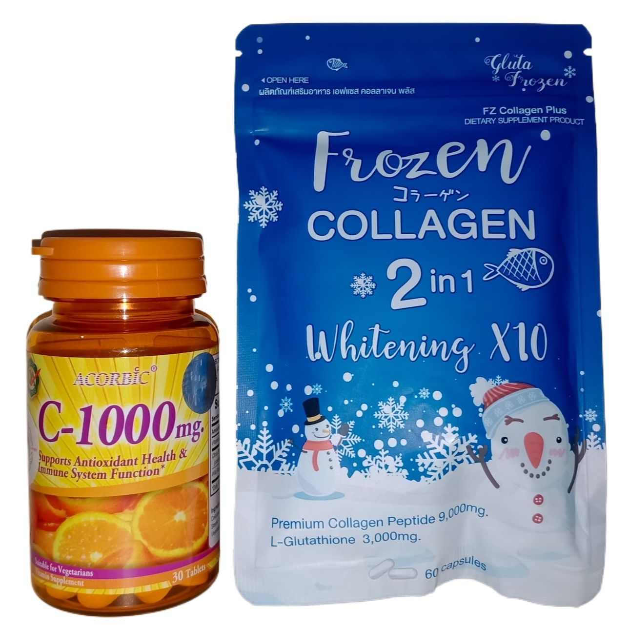 Curated visual reference: Picture Idea: Frozen Collagen Plus Vitamin C Acorbic C 1000 Whitee Ning