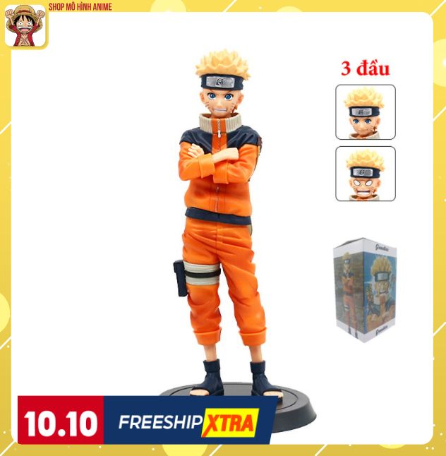Mô hình naruto 3 đầu, hàng cao cấp - cao 25cm - tượng firuge