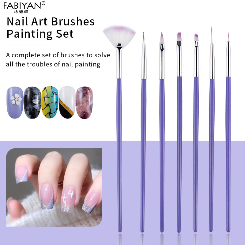 7Pcs  Nail Brushes Nail Art Painting Pen