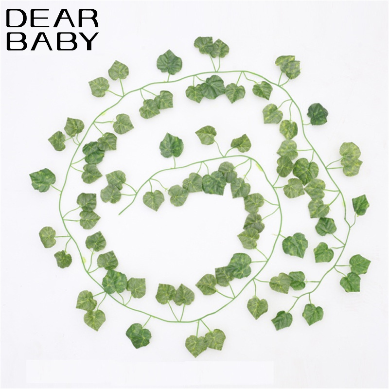 2m Artificial Ivy Leaf Garland Green Plant Plastic Leaf Home Garden Decoration