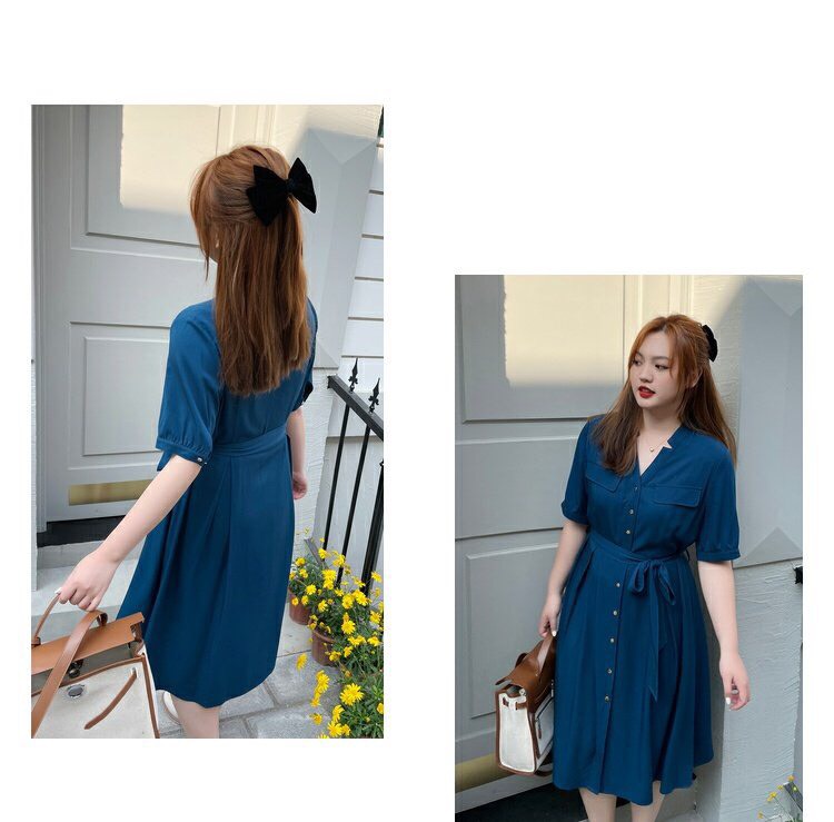 Đầm xòe trẻ trung thắt eo bigsize - BSd422
