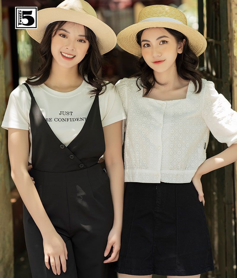 Áo sơ mi nữ cổ vuông TWENTYFIVE N129