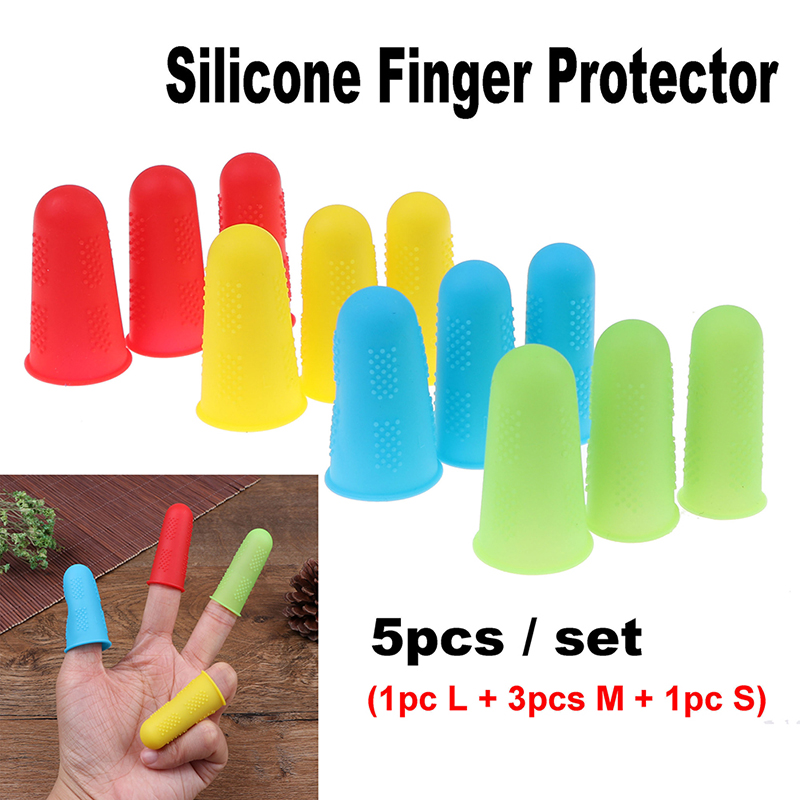Kitchen accessories 5pcs Silicone Fingers Protector Cover Anti-cut Heat Resistant Anti-slip Cover BOYUAN. 