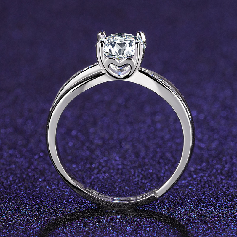 Drainage imitation imported D color Mosan diamond opening ring eight ...