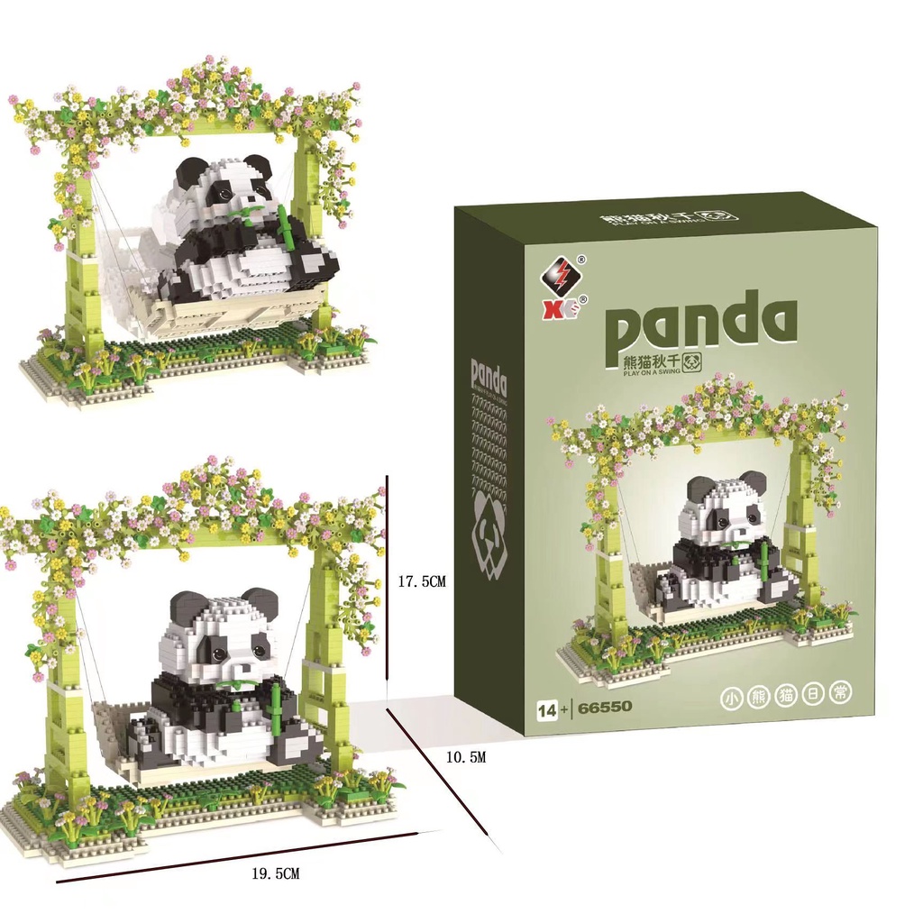 Nano Block Rocking Horse-PandaBuilding Block Cute Spinner Plane-Panda Diy Boy Girl Creative DIY Toy Gifts