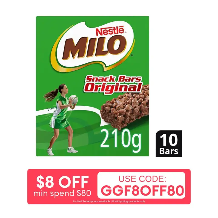 Milo Snack Original Cereal Bars 10X 21G Cereal Bars