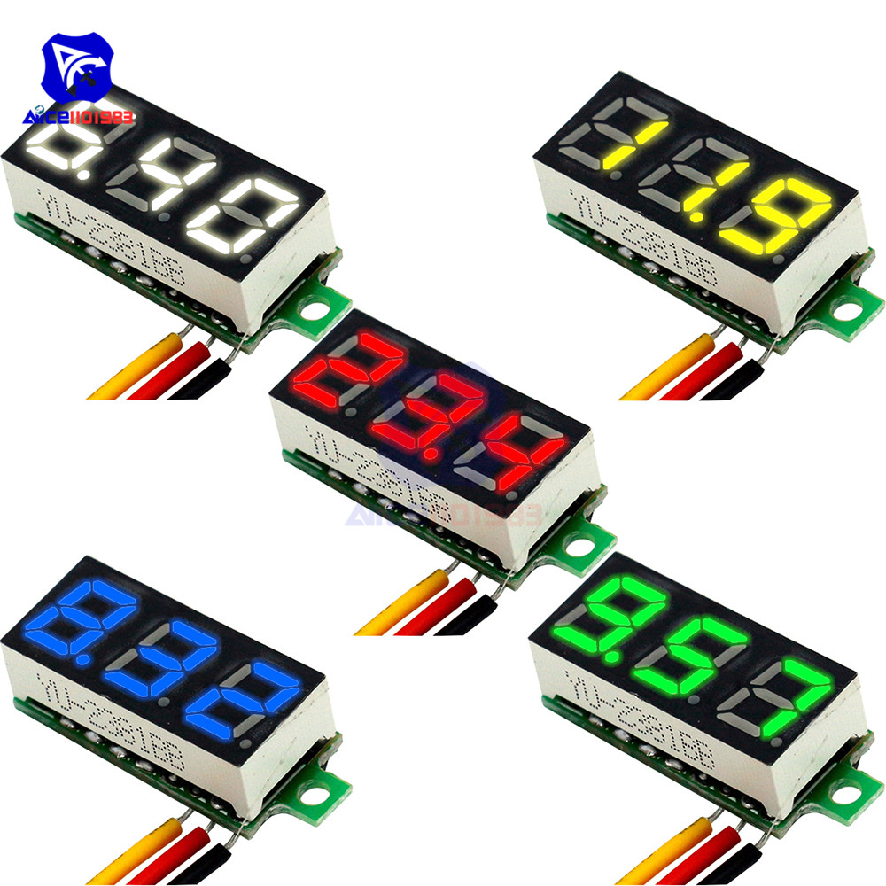 【InnovateWorld】5 Color Available Mini LED Digital Voltmeter DC 4-30V 0. ...