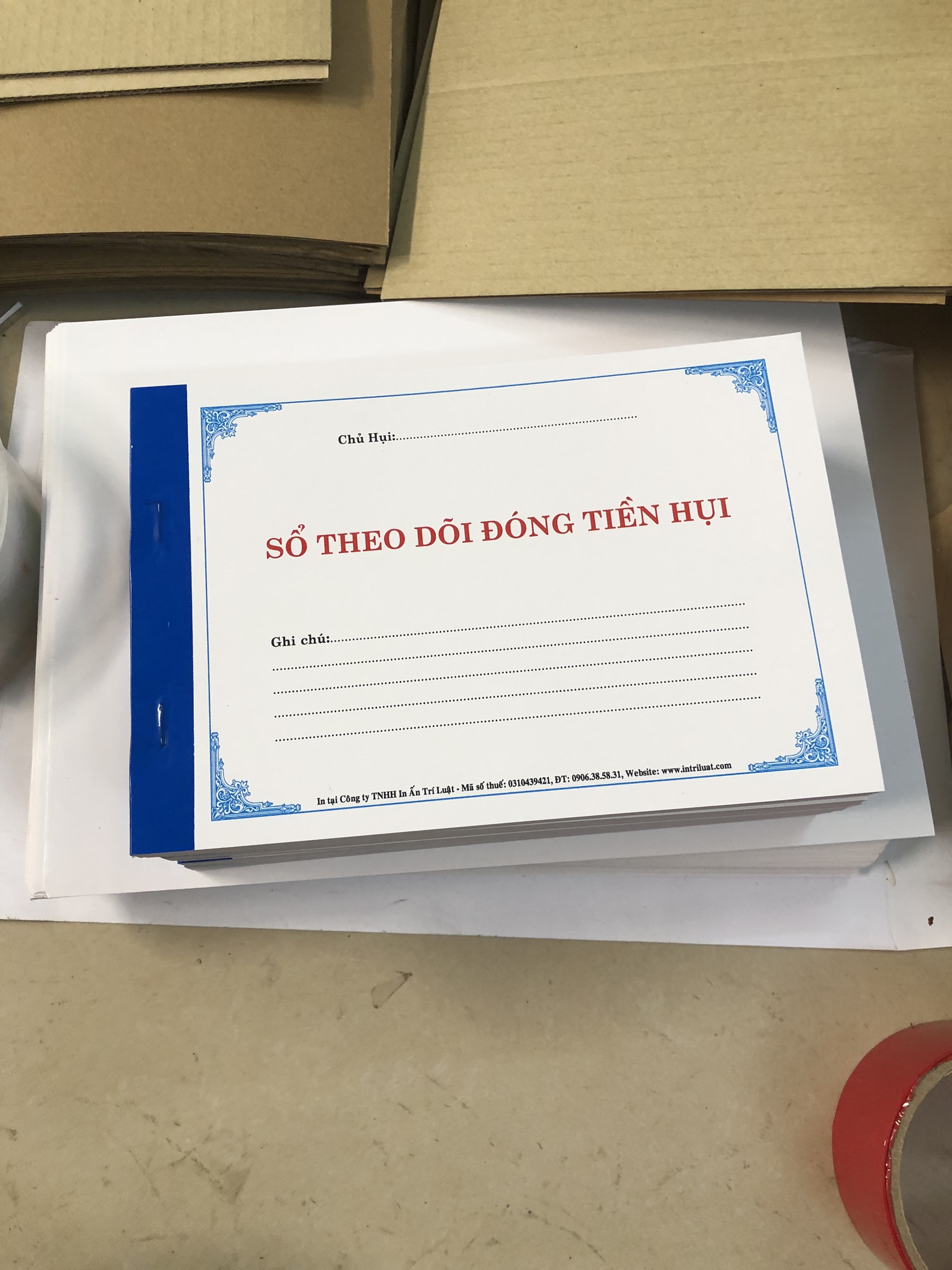 Sổ Theo Dõi Đóng Tiền Hụi A5