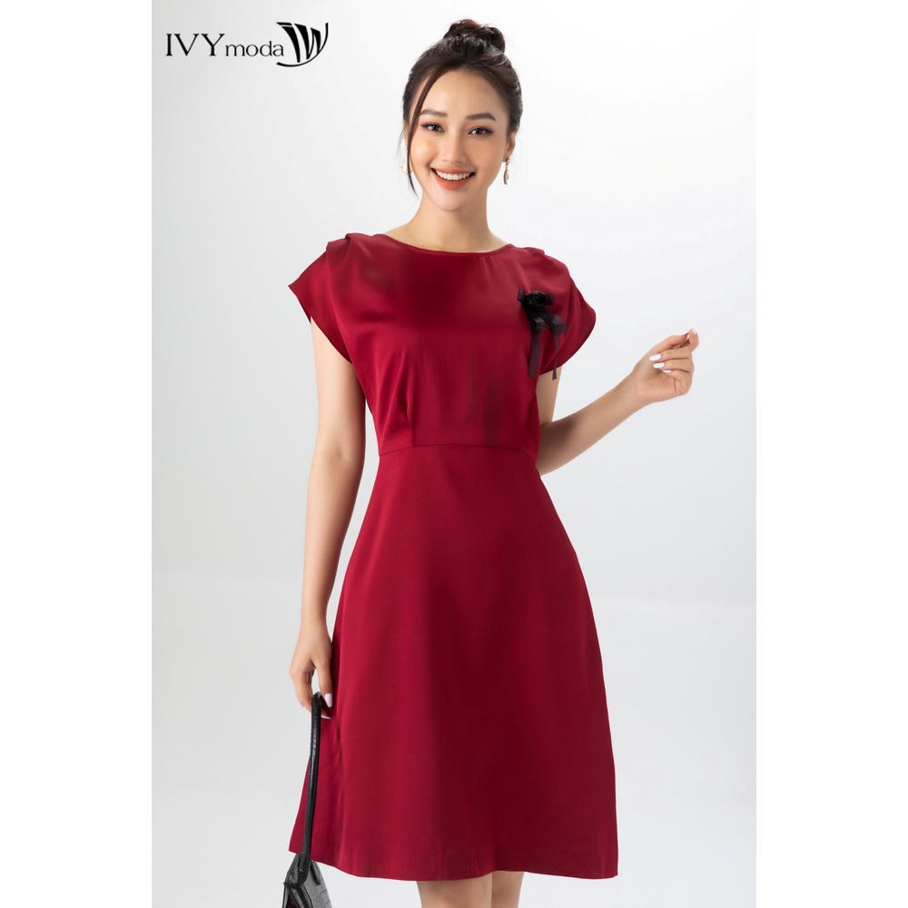 Đầm lụa tay xếp IVY moda MS 48M6678