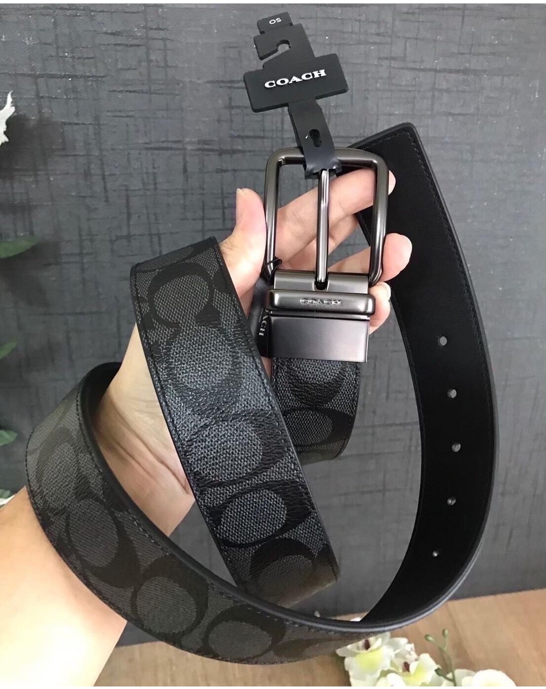 Original Coach Wide Harness Cut To Size Reversible Women's Belt In