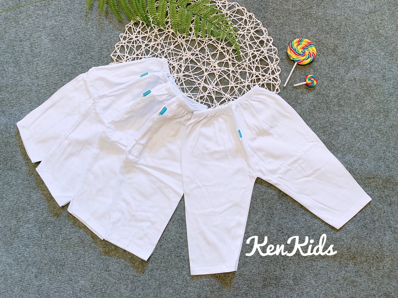 (5-33kg) COMBO 5 Quần dài trắng thun cotton 100% cho bé