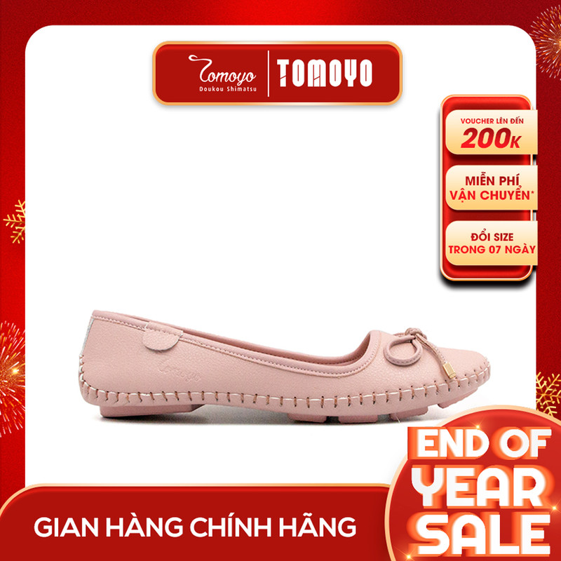 SIÊU SALE 6.6 | Giảm 30% đơn 199k - Giày Búp Bê Nữ Siêu Nhẹ Đính Nơ Tomoyo TMW32208