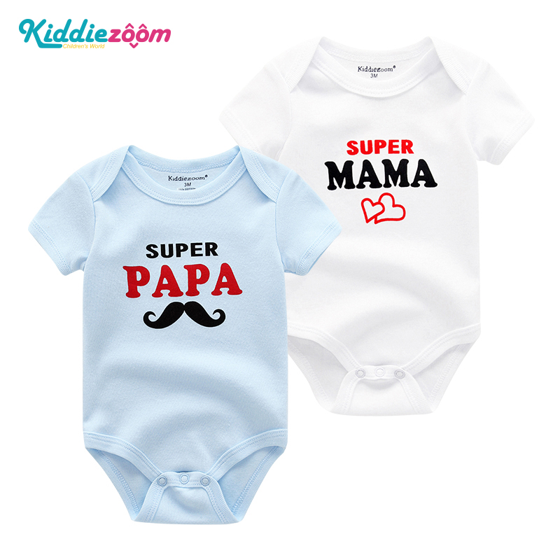 2 Bộ áo liền quần Kiddiezoom hoạ tiết chữ dễ thương thời trang mùa hè cho trẻ sơ sinh 0-12 tháng tuổi - INTL