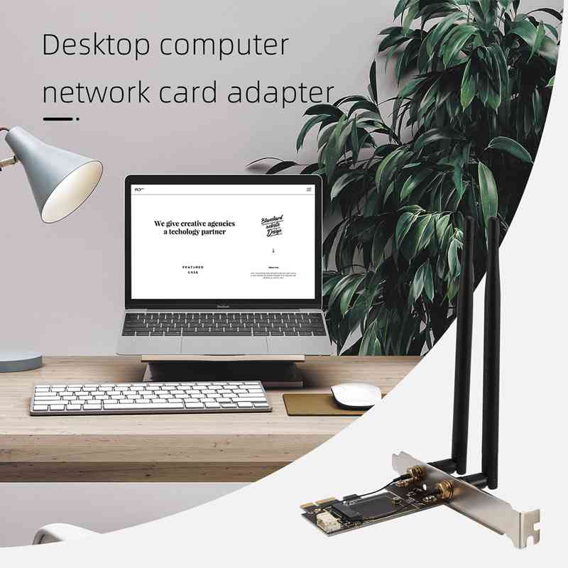 PCI-E X1 to M.2 NGFF E-Key WiFi Wireless Network Adapter Converter Card with Bluetooth for Desktop PC