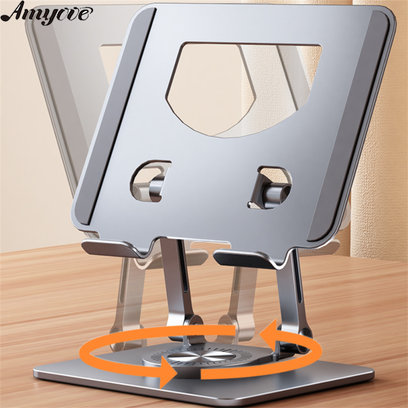 2028 Laptop Stand Aluminum Alloy Computer Riser Adjustable Foldable Laptops Elevator PC Cooling Mount For 4.7-12 Inch Laptop Tablet Phones