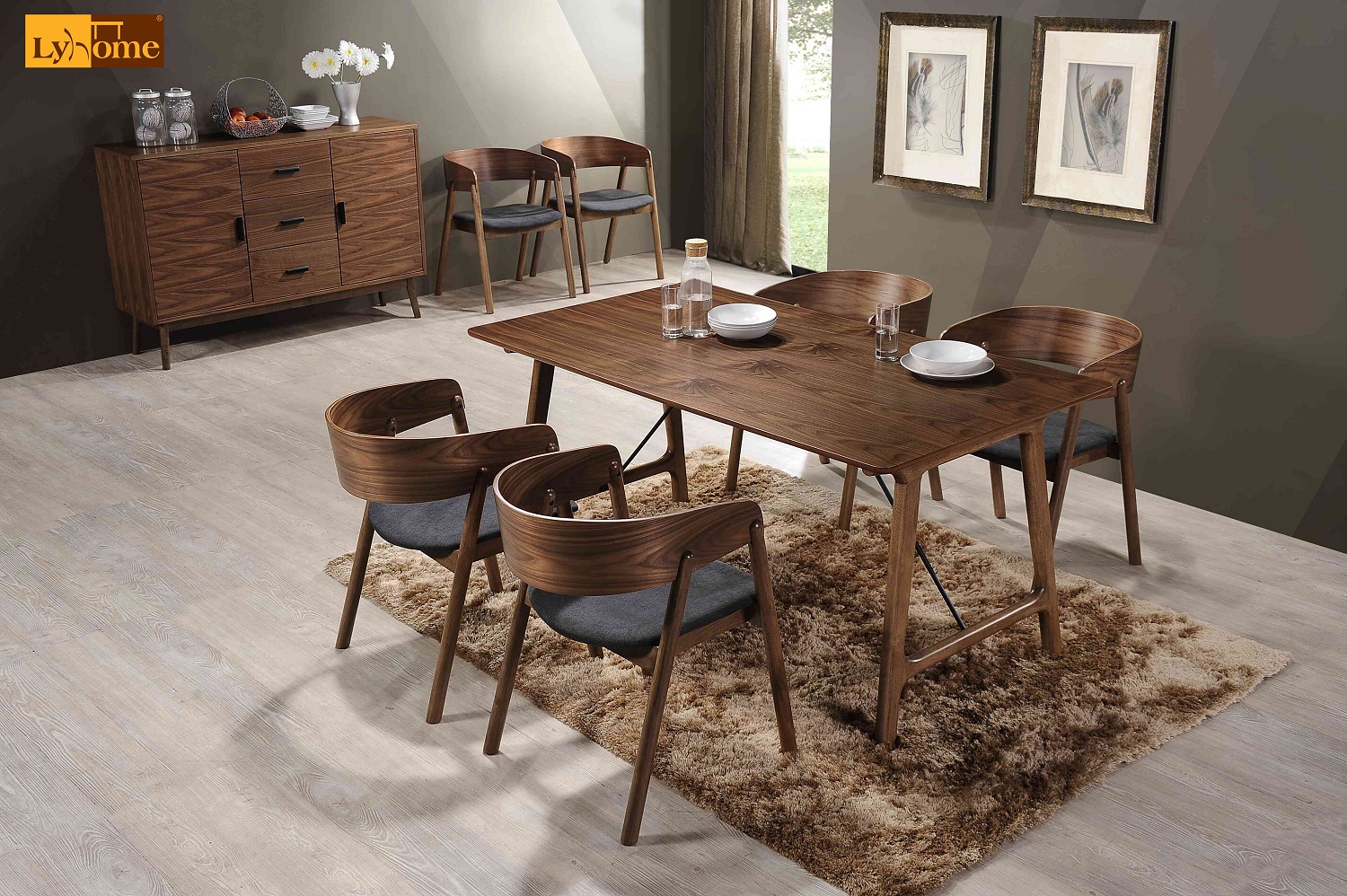 LYHOMEJESSE DINING SETDining Set 1+6/Dining table/Lounge table/meja