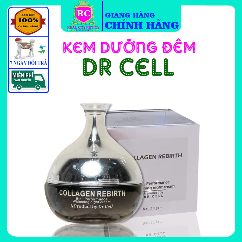 Kem Dưỡng Ban Đêm Collagen Rebirth Dr Cell, Bổ Sung Collagen, Dưỡng Ẩm Trắng Hồng, Ngăn Ngừa Lão Hóa, Hộp 30g