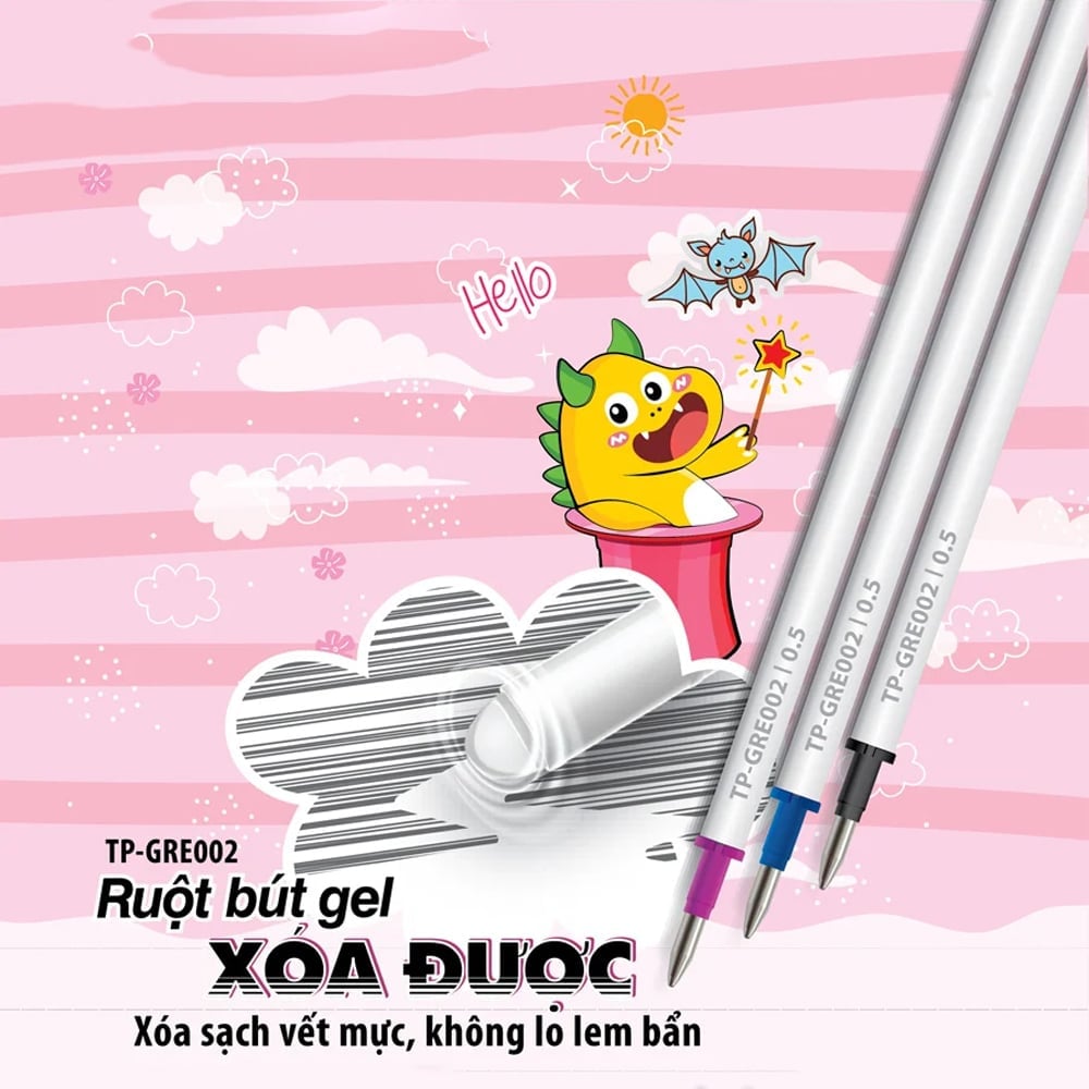 Combo 2 ruột bút gel xóa được tp-gre002 - dùng cho bút gel tp-gele01 & tp-gele002