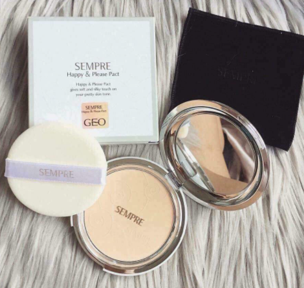 [SIÊU HOT] Phấn Phủ Geo trắng Sempre Happy & Please Pact siêu mịn (22g)