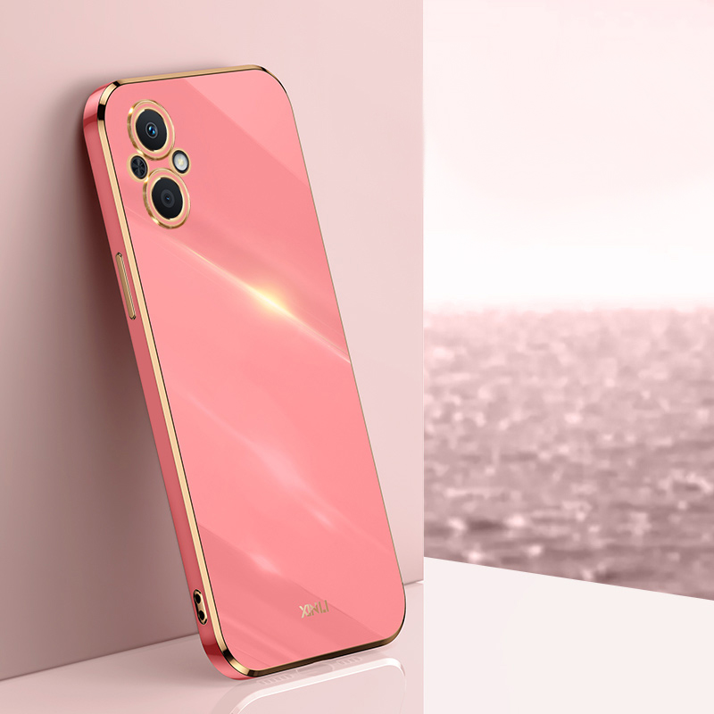 PlusCase for OPPO Reno7 Z 5G Reno8 Z 5G 6D Plating Soft Case Lens Protector Square Frame Silicone Glossy Shockproof Phone Back Cover