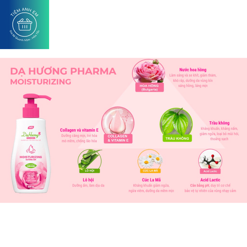 Dung dịch vệ sinh phụ nữ Dạ Hương Pharma (Chai 120ml)