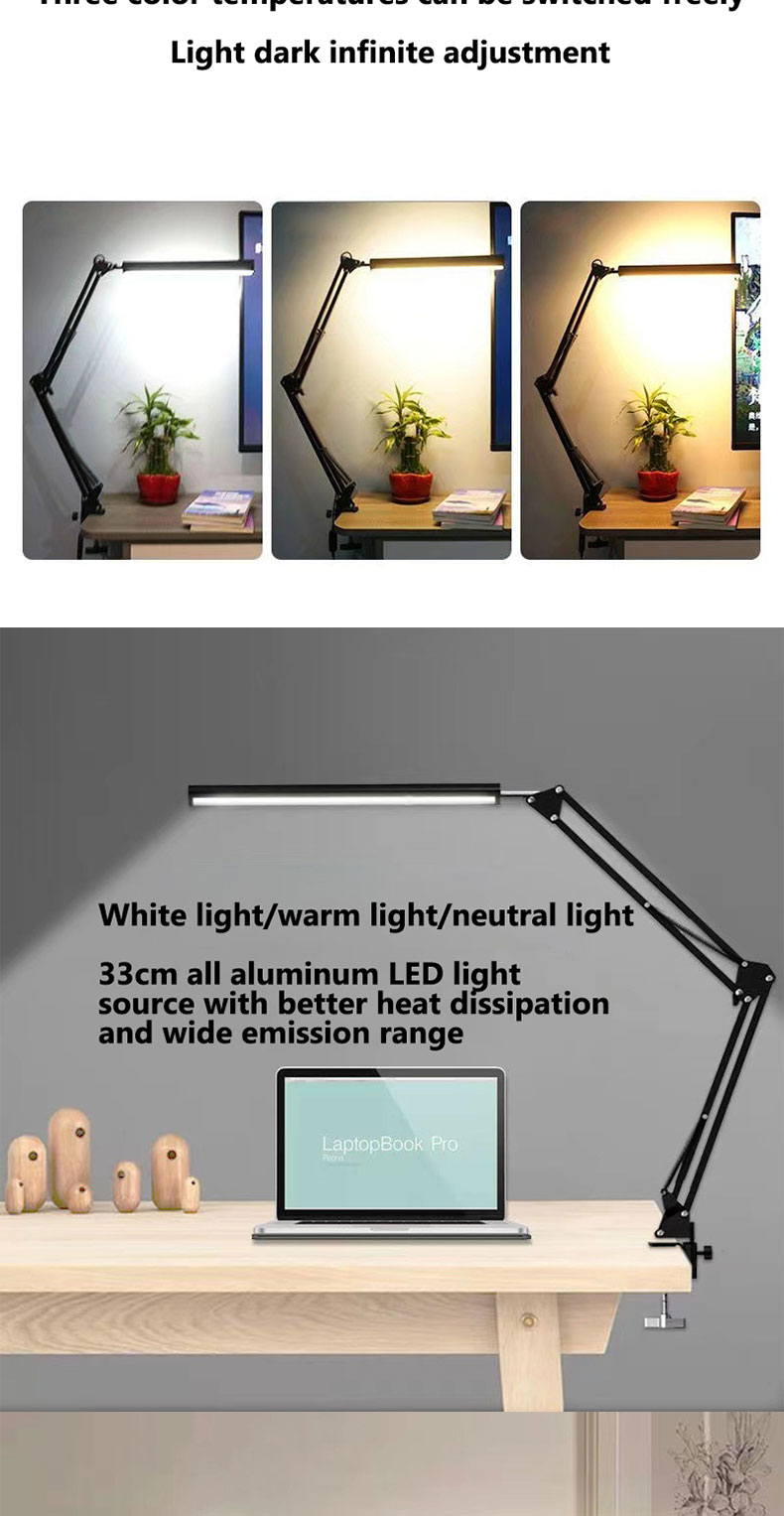 XINLANYASHE [Miễn Phí Vận Chuyển]Dài cánh tay gấp Nghiên Cứu Đèn bàn đọc sách LED ký túc xá lightinglong cánh tay gấp Nghiên Cứu Đèn bàn đọc sách LED ký túc xá chiếu sáng