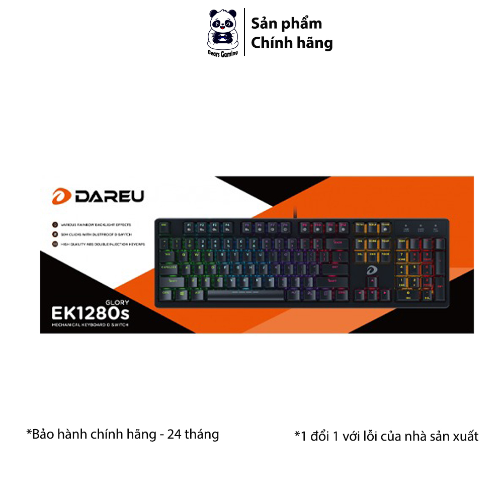 Dareu EK1280S | Bàn Phím Cơ Đen/Hồng (Blue/Red/Brown Switch)