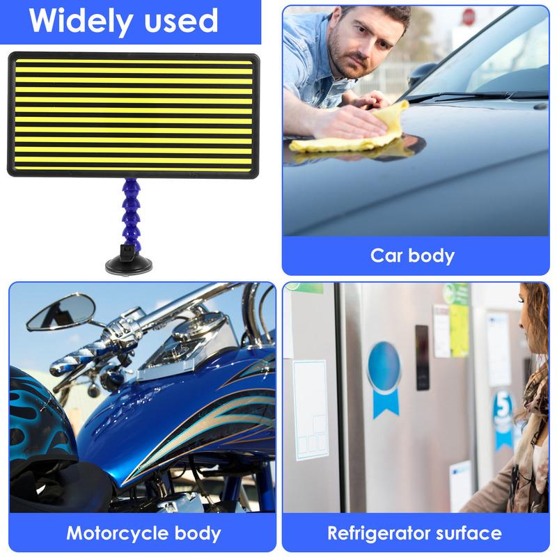 Paintless Dent Repair Tools Line Board Dent Reflector with Adjustable Holder and Suction Cup Base Car Dent Repair Tool Paintless Dent Repair Reusable Line Reflector Board Tool